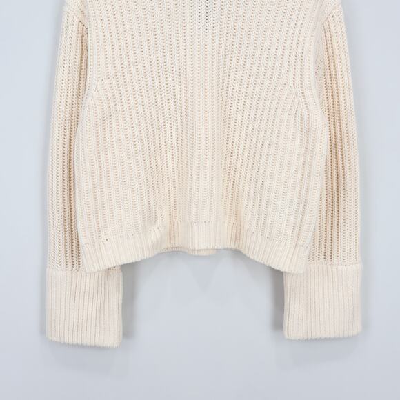 J.Crew Heritage Cotton Fisherman Crewneck Sweater Ivory Size Large NWT - Picture 6 of 9